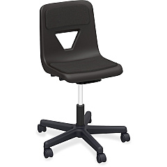Lorell Classroom Adjustable-Height Padded Mobile Task Chair 5-star Base - Black - Polypropylene - 1 Each (LLR99913)