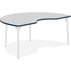 Lorell Classroom Activity Tabletop Gray Nebula, High Pressure Laminate (HPL) Kidney-shaped Top - 72" Table Top Width x 48" Table Top Depth x 1.13" Table Top Thickness - Classroom - 1 Each (LLR99924)