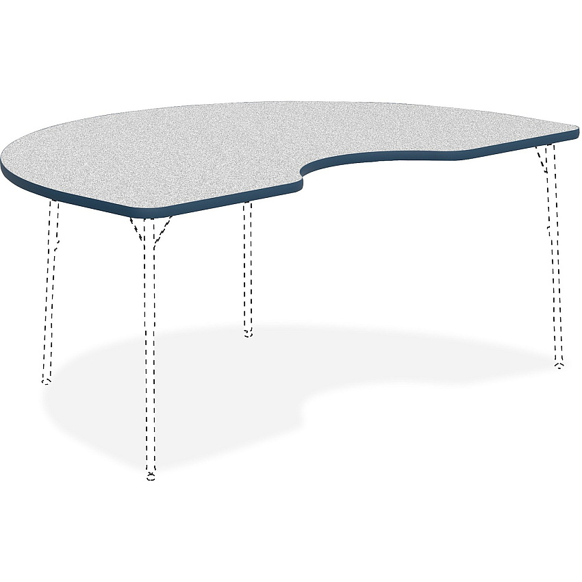 Lorell Classroom Activity Tabletop Gray Nebula, High Pressure Laminate (HPL) Kidney-shaped Top - 72" Table Top Width x 48" Table Top Depth x 1.13" Table Top Thickness - Classroom - 1 Each (LLR99924)