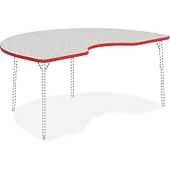 Lorell Classroom Activity Tabletop Gray Nebula, High Pressure Laminate (HPL) Kidney-shaped Top - 72" Table Top Width x 48" Table Top Depth x 1.13" Table Top Thickness - Classroom - Assembly Required - 1 Each (LLR99925)