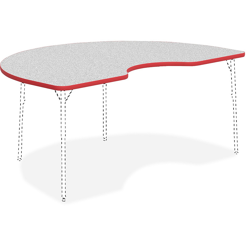 Lorell Classroom Activity Tabletop Gray Nebula, High Pressure Laminate (HPL) Kidney-shaped Top - 72" Table Top Width x 48" Table Top Depth x 1.13" Table Top Thickness - Classroom - Assembly Required - 1 Each (LLR99925)