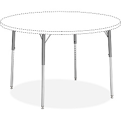 Lorell Activity Table Height-Adjustable Leg Kit - 22" to 30"H 30" Length x 1.12" Diameter - Chrome, Silver Mist - 4 / Carton (LLR99926)