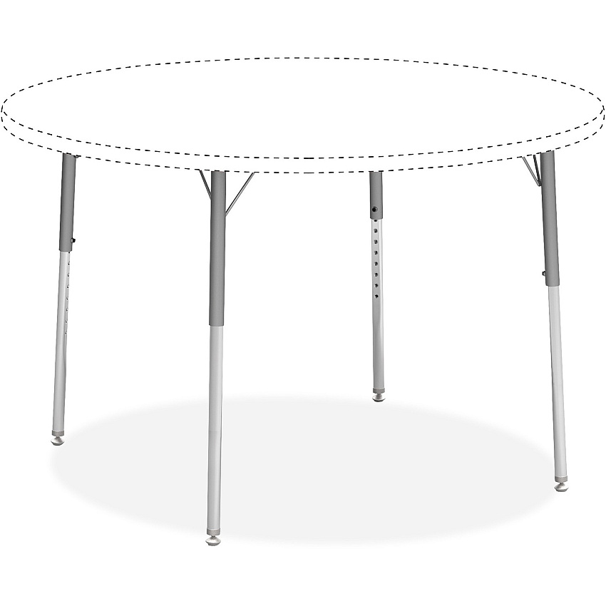 Lorell Activity Table Height-Adjustable Leg Kit - 22" to 30"H 30" Length x 1.12" Diameter - Chrome, Silver Mist - 4 / Carton (LLR99926)