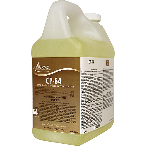 Rochester Midland RMC CP-64 Cleaner For Toilet - Concentrate - 64 fl oz (2 quart) - Fresh Lemon Scent - Disinfectant - Yellow - 4 / Carton (11983299)