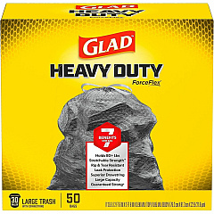 Glad ForceFlex Heavy-Duty Large Drawstring Trash Bags Large Size - 30 gal Capacity - 32.01" Length x 30" Width x 0.90 mil (23 Micron) Thickness - Drawstring Closure - Black - Garbage, Indoor, Outdoor, Home, Office, Restaurant, Commercial/ - 1 Box (78997) Glad ForceFlex Heavy-Duty Large Drawstring Trash Bags Large Size - 30 gal Capacity - 32.01" Length x 30" Width x 0.90 mil (23 Micron) Thickness - Drawstring Closure - Black - Garbage, Indoor, Outdoor, Home, Office, Restaurant, Commercial/ - 1 Box (78997)