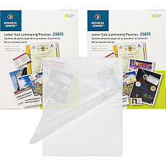 Business Source Letter Size Laminating Pouches Sheet Size Supported: Letter 8.50" Width x 11" Length - Laminating Pouch/Sheet Size: 9" Width x 11.50" Length x 5 mil Thickness - for Photo, Document, ID Badge, Recipe - Pre-trimmed - Clear - 50/ (BSN20855BD) Business Source Letter Size Laminating Pouches Sheet Size Supported: Letter 8.50" Width x 11" Length - Laminating Pouch/Sheet Size: 9" Width x 11.50" Length x 5 mil Thickness - for Photo, Document, ID Badge, Recipe - Pre-trimmed - Clear - 50/ (BSN20855BD)