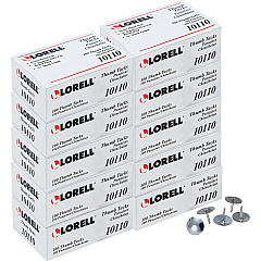 Lorell 5/16" Long Thumb Tacks 0.31" Shank - 0.37" Head - for Schedule, Wall - Silver - Nickel Plated Steel - 100/Pack - 10 / Box (LLR10110BX)