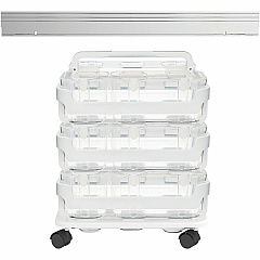 Deflecto Stackable Caddy Organizer Multi-Pack Bundle 17.30" Height x 16" Width x 11" Depth - Floor - White - 1 Set (329003BB)