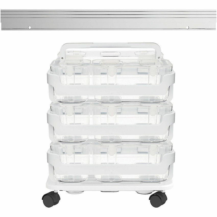 Deflecto Stackable Caddy Organizer Multi-Pack Bundle 17.30" Height x 16" Width x 11" Depth - Floor - White - 1 Set (329003BB)