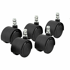 Master Caster Duet Noiseless Chair Mat Casters 2" Diameter - 110 lb Load Capacity - Polyurethane - Matte Black - 1 Set (64328) Master Caster Duet Noiseless Chair Mat Casters 2" Diameter - 110 lb Load Capacity - Polyurethane - Matte Black - 1 Set (64328)