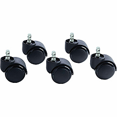 Master Caster Futura Noiseless Chair Mat Casters 2.19" Diameter - 120 lb Load Capacity - Polyurethane - Matte Black - 1 Set (94628) Master Caster Futura Noiseless Chair Mat Casters 2.19" Diameter - 120 lb Load Capacity - Polyurethane - Matte Black - 1 Set (94628)