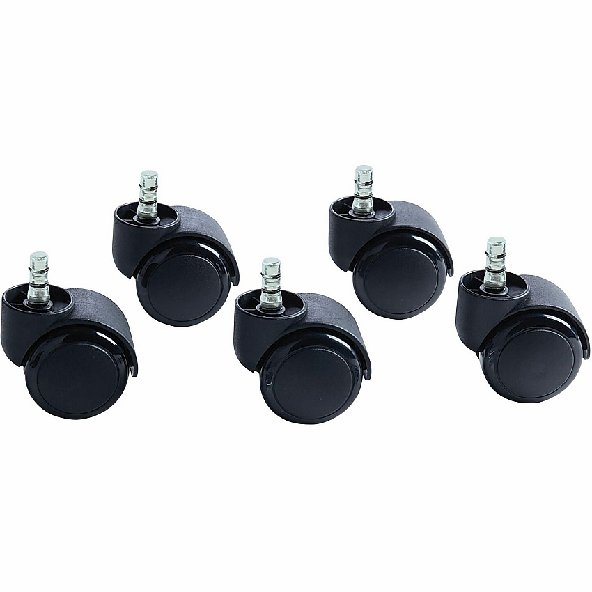 Master Caster Futura Noiseless Chair Mat Casters 2.19" Diameter - 120 lb Load Capacity - Polyurethane - Matte Black - 1 Set (94628)
