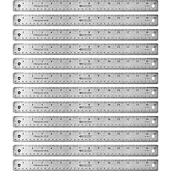 Westcott Stainless Steel Rulers 15" Length x 1" Width - 1/16, 1/32 Graduations - Metric, Imperial Measuring System - Stainless Steel - Stainless Steel - 12 / Box (10416BX) Westcott Stainless Steel Rulers 15" Length x 1" Width - 1/16, 1/32 Graduations - Metric, Imperial Measuring System - Stainless Steel - Stainless Steel - 12 / Box (10416BX)