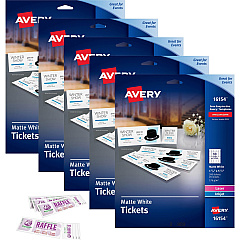 Avery Perforated Raffle Tickets with Tear-Away Stubs - 2-Sided Printing (16154CT) Avery Perforated Raffle Tickets with Tear-Away Stubs - 2-Sided Printing (16154CT)