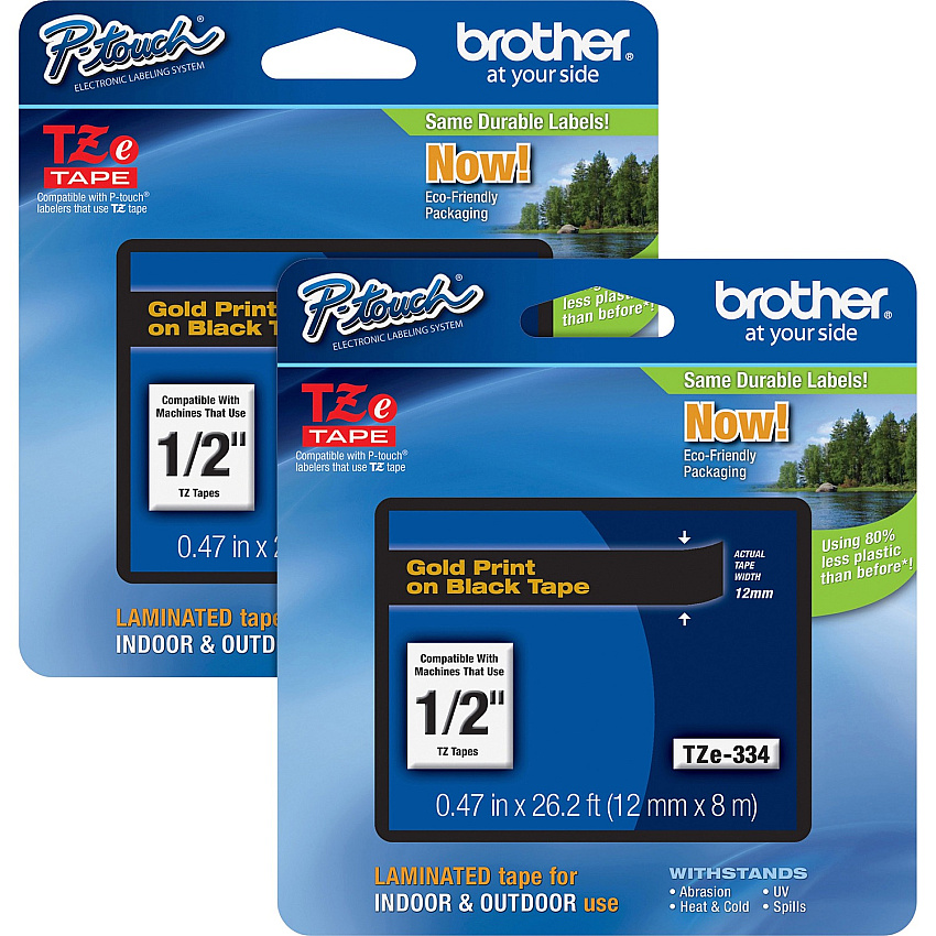 Brother P-touch TZe Laminated Tape Cartridges (TZE334BD)