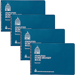Dome Simplified Home Budget Book 64 Sheet(s) - Wire Bound - 10.50" x 7.50" Sheet Size - White - White Sheet(s) - Blue Cover - Recycled - 4 / Bundle (840BD)