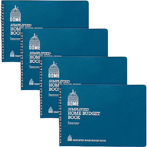 Dome Simplified Home Budget Book 64 Sheet(s) - Wire Bound - 10.50" x 7.50" Sheet Size - White - White Sheet(s) - Blue Cover - Recycled - 4 / Bundle (840BD)