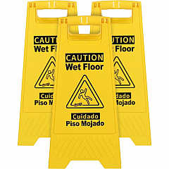 Genuine Joe Universal Graphic Wet Floor Sign Print/Message "Wet Floor" - Foldable - Yellow - 3 / Bundle (GJO85117BD) Genuine Joe Universal Graphic Wet Floor Sign Print/Message "Wet Floor" - Foldable - Yellow - 3 / Bundle (GJO85117BD)