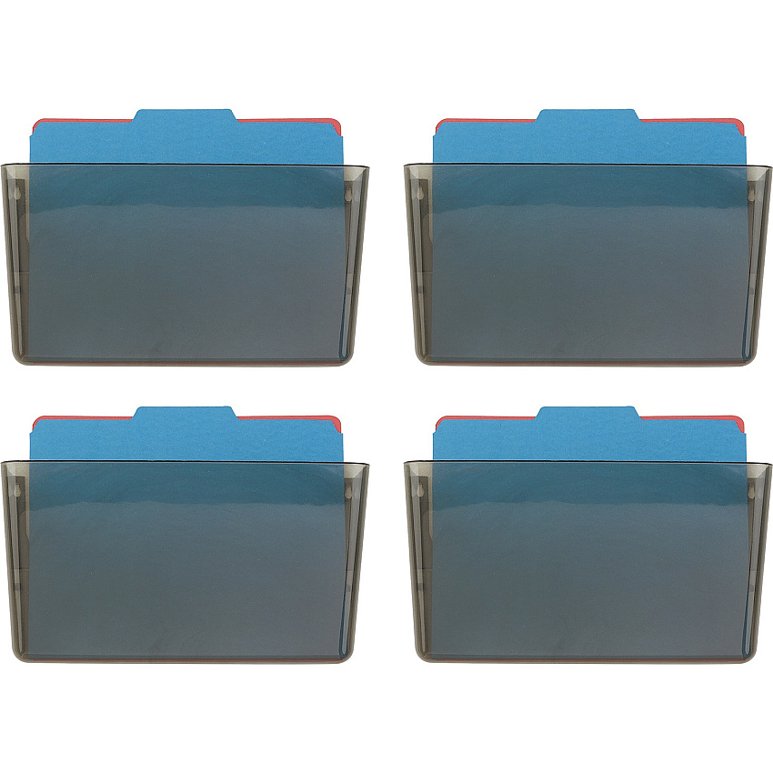 Officemate Mountable Wall File 7" Height x 13" Width x 4.12" Depth - Smoke - Plastic - 4 / Carton (21431CT)