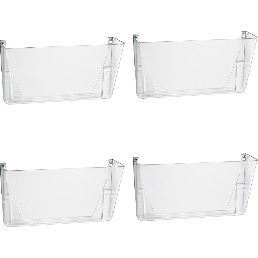Officemate Mountable Wall File 7" Height x 13" Width x 4.12" Depth - Clear - Plastic - 4 / Carton (21434CT)