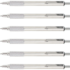 Zebra Pen STEEL 7 Series F-701 Retractable Ballpoint Pen 0.7 mm Pen Point - Refillable - Retractable - Black Ink - Stainless Steel Barrel - 6 / Box (29411BX)
