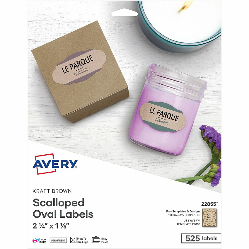 Avery Scallop Edge Labels - Print to the Edge (22855)
