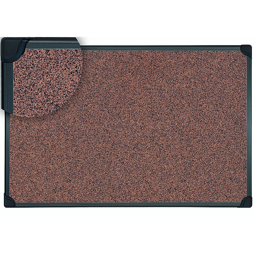 MasterVision Maya Series Techcork Board 36" Board Height x 24" Board Width - Brown Rubber Surface - Self-healing - Black Aluminum Frame - 1 Each (SF132209368)
