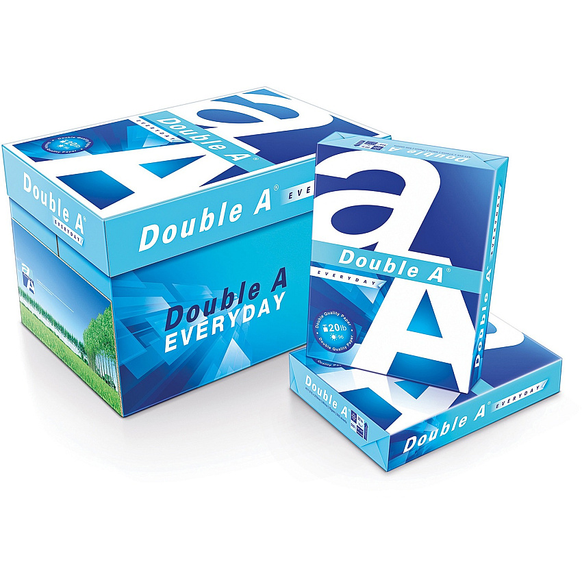 Double A Everyday Multipurpose Copy Paper - White 96 Brightness - Legal - 8 1/2" x 14" - 20 lb Basis Weight - Smooth - White - 500 Sheets per Ream - 10 / Carton (851420)