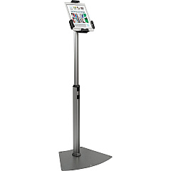 Kantek Adjustable Floor-Mount Tablet Kiosk Stand with Security Locking System Up to 10.10" Screen Support - 46.50" Height x 17.40" Width - Floor - Steel - Black, Silver - Locking System - 1 Each (TS960) Kantek Adjustable Floor-Mount Tablet Kiosk Stand with Security Locking System Up to 10.10" Screen Support - 46.50" Height x 17.40" Width - Floor - Steel - Black, Silver - Locking System - 1 Each (TS960)