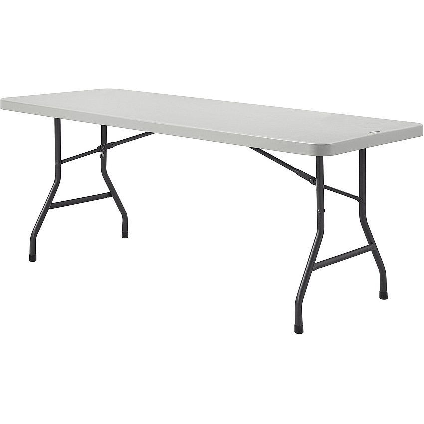 Lorell Extra-Capacity Ultra-Lite Folding Table Light Gray Top - Dark Gray Base - 750 lb Capacity - 72" Table Top Width x 30" Table Top Depth - 29.25" Height - Gray - High-density Polyethylene (HDPE) Top Material - 1 Each (LLR12347)