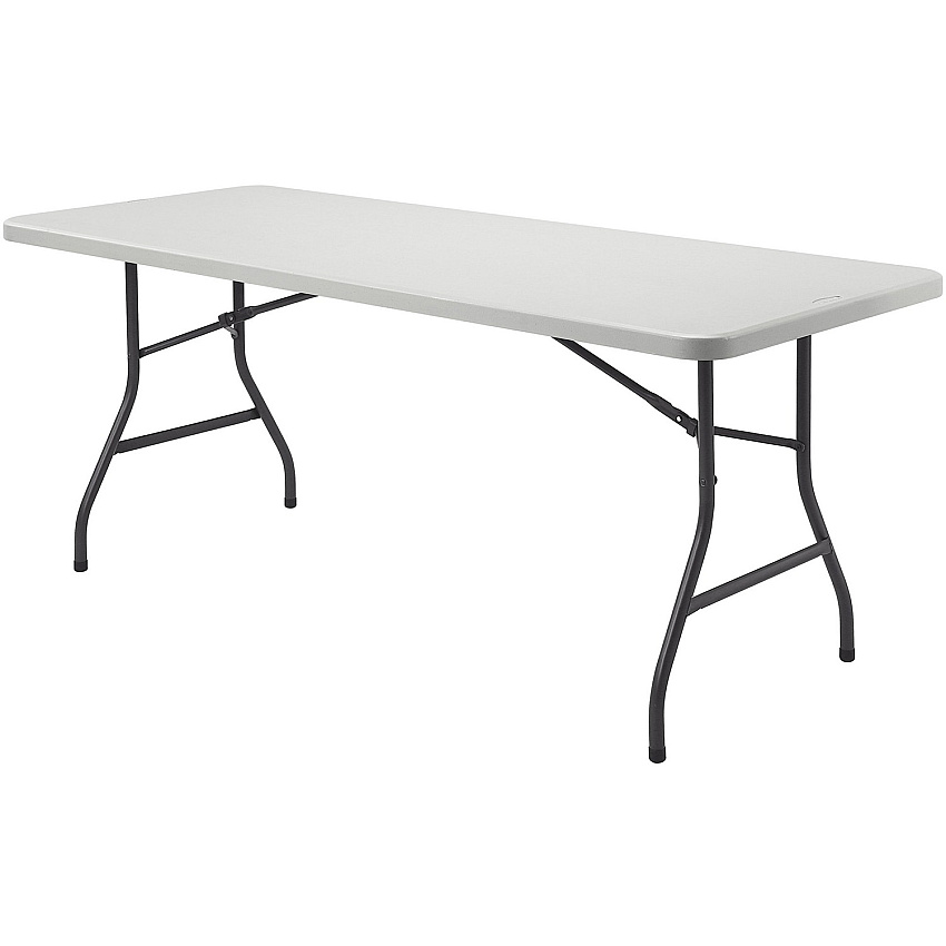 Lorell Ultra-Lite Banquet Table Light Gray Rectangle Top - Dark Gray Base - 600 lb Capacity - 72" Table Top Width x 30" Table Top Depth x 2" Table Top Thickness - 29" Height - Indoor, Outdoor, Banquet - Gray - High-density Polyethylene (HDPE) T (LLR66655)