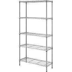 Lorell Light-Duty Wire Shelving 5 Tier(s) - 72" Height x 36" Width x 14" Depth - Floor - Epoxy - Silver - Plastic, Metal, Steel - 1 Each (LLR70062) Lorell Light-Duty Wire Shelving 5 Tier(s) - 72" Height x 36" Width x 14" Depth - Floor - Epoxy - Silver - Plastic, Metal, Steel - 1 Each (LLR70062)