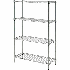 Lorell Light-Duty Wire Shelving 4 Tier(s) - 54" Height x 36" Width x 14" Depth - Floor - Sturdy - Epoxy - Silver - Plastic, Metal, Steel - 1 Each (LLR70063) Lorell Light-Duty Wire Shelving 4 Tier(s) - 54" Height x 36" Width x 14" Depth - Floor - Sturdy - Epoxy - Silver - Plastic, Metal, Steel - 1 Each (LLR70063)