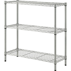 Lorell Light-Duty Wire Shelving 3 Tier(s) - 36" Height x 36" Width x 14" Depth - Floor - Sturdy - Epoxy - Silver - Plastic, Metal, Steel - 1 Each (LLR70066) Lorell Light-Duty Wire Shelving 3 Tier(s) - 36" Height x 36" Width x 14" Depth - Floor - Sturdy - Epoxy - Silver - Plastic, Metal, Steel - 1 Each (LLR70066)