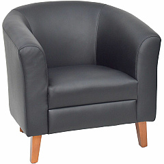 Lorell Barrel Armchair Four-legged Base - Black - Bonded Leather - Armrest - 1 Each (LLR82098) Lorell Barrel Armchair Four-legged Base - Black - Bonded Leather - Armrest - 1 Each (LLR82098)