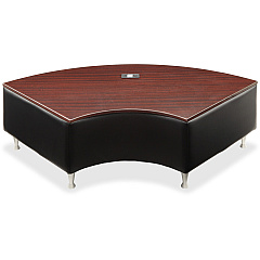 Lorell Fuze Modular Series Lounge Connector Unit Four-legged Base - Black - Mahogany, Leather, Aluminum - 1 Each (LLR86921) Lorell Fuze Modular Series Lounge Connector Unit Four-legged Base - Black - Mahogany, Leather, Aluminum - 1 Each (LLR86921)