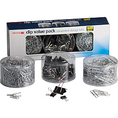Officemate Clip Value Pack Jumbo - No. 2 - 13" Width - 10 Sheet Capacity - for Document, Paper - Smooth, Reusable, Storage Tub - Black, Silver - Metal - 1040 / Box (97300)