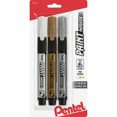 Pentel Opaque Bullet Tip Paint Markers Assorted Ink - 3 / Pack (MMP20BP3M1) Pentel Opaque Bullet Tip Paint Markers Assorted Ink - 3 / Pack (MMP20BP3M1)