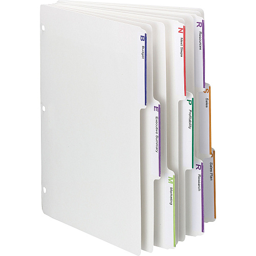 Smead Viewables 3-Ring Binder Index Dividers Letter - 8.50" Width x 11" Length - White Divider - 10% Recycled - 1 Box (89413)
