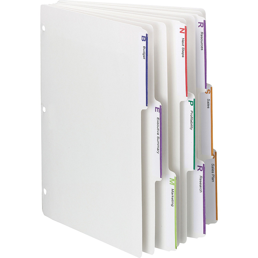 Smead Viewables 3-Ring Binder Index Dividers Letter - 8.50" Width x 11" Length - White Divider - 10% Recycled - 1 Box (89413)