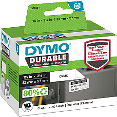 DYMO LW Durable 2-1/4" x 1-1/4" (57mm x 32mm) White Poly, 800 labels (1933084)