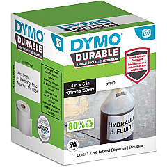 DYMO LW Durable 4-1/16" x 6-1/4" (104 mm x 159 mm) White Poly, 200 labels (1933086)