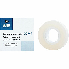 Business Source All-purpose Transparent Tape 36 yd Length x 0.75" Width - 1" Core - Clear - For Sealing, Mending - 12 / Pack (BSN32949PK)