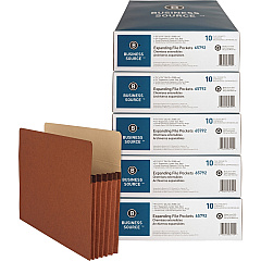 Business Source Letter Recycled File Pocket 8 1/2" x 11" - 1200 Sheets Capacity - 5 1/4" Expansion - Redrope - Sturdy, Gusset, Durable, Tear Proof - 30% Recycled - 10/Box - 5 / Carton (BSN65792CT) Business Source Letter Recycled File Pocket 8 1/2" x 11" - 1200 Sheets Capacity - 5 1/4" Expansion - Redrope - Sturdy, Gusset, Durable, Tear Proof - 30% Recycled - 10/Box - 5 / Carton (BSN65792CT)