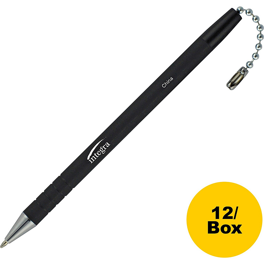 Integra Antimicrobial Replacement Counter Pen Black Ink - Rubber Barrel - 12 / Box (38646BX)