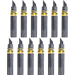 Pentel Super Hi-Polymer Leads 0.9 mm , Bold Point - HB - Black Lead - 15/Tube - 12 / Box (509HBBX) Pentel Super Hi-Polymer Leads 0.9 mm , Bold Point - HB - Black Lead - 15/Tube - 12 / Box (509HBBX)