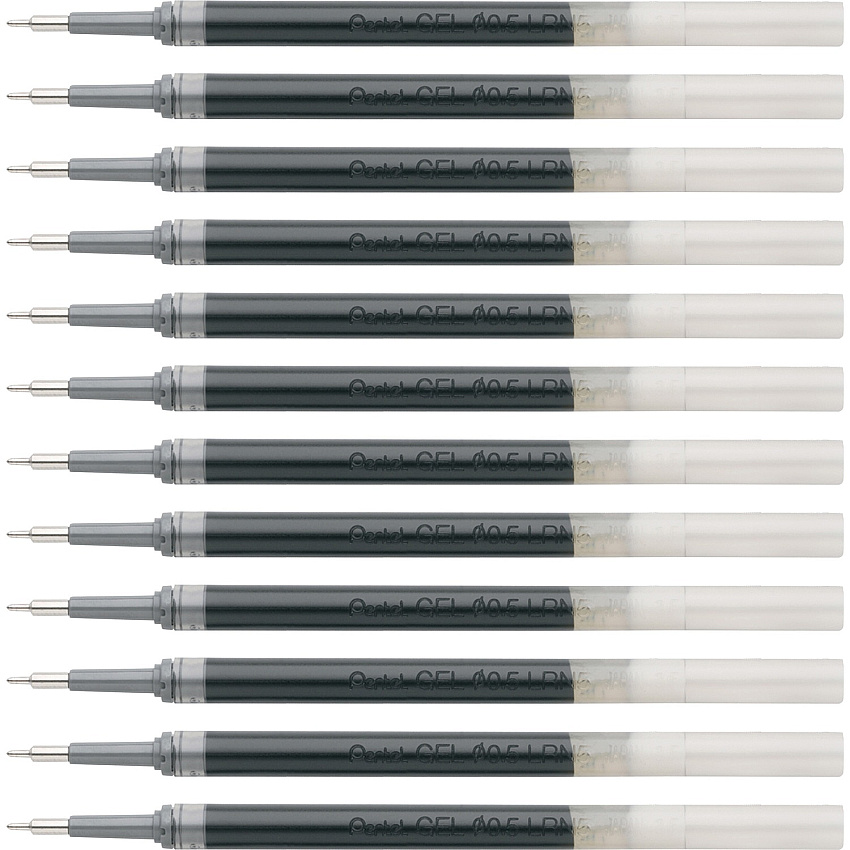 Pentel EnerGel Liquid Gel Pen Refill 0.50 mm , Fine Point - Black Ink - Smudge Proof, Smear Proof, Quick-drying Ink, Glob-free, Smooth Writing - 12 / Box (LRN5ABX)