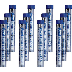 Pentel Mechanical Pencil Eraser Refills White - 5/Tube - 12 / Box (PDE1BX)