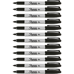 Sharpie Fine Point Permanent Ink Markers Black Ink - Alcohol Based - 12 / Dozen (30051DZ)