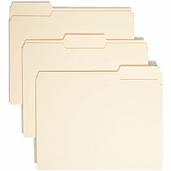 Smead 1/3 Tab Cut Letter Recycled Top Tab File Folder 8 1/2" x 11" - 3/4" Expansion - Top Tab Location - Assorted Tab Position - 11 pt. - 1 Plys - Manila - Sturdy, Rounded Corner - 10% Recycled - 100/Box - 5 / Carton (10330CT)